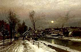 Game in the Au to Munich in winter od Anders Andersen-Lundby