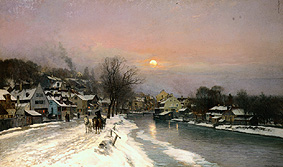 Winter at the Auer mill brook in Munich od Anders Andersen-Lundby