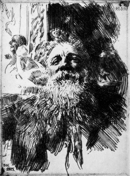Auguste Rodin / Etch.by A.Zorn / 1906 od Anders Leonard Zorn