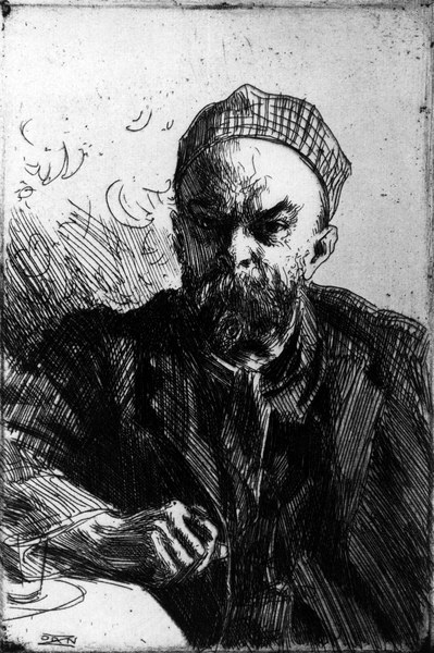 Paul Verlaine / Etch.by A.Zorn / 1895 od Anders Leonard Zorn