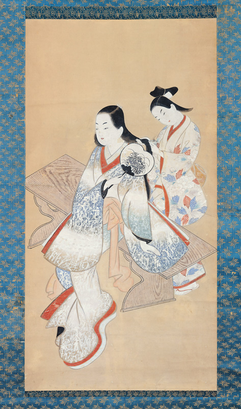 The Courtesan''s Coiffure, c.1700-14 (ink on paper) od Ando Kaigetsudo