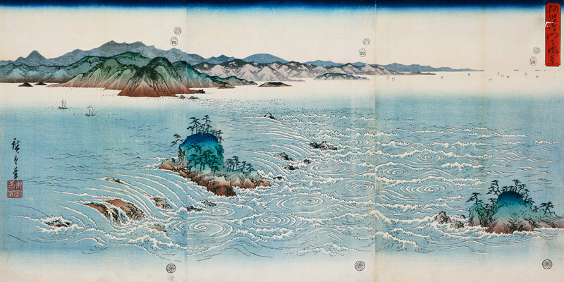 A View Of The Whirlpools At Naruto In Awa Province od Ando oder Utagawa Hiroshige