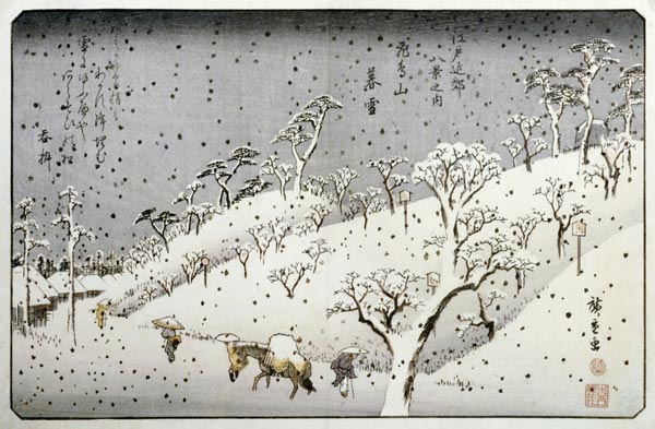 Evening Snow At Asuka Hill od Ando oder Utagawa Hiroshige
