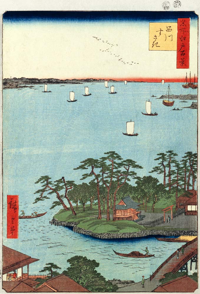 Shinagawa Susaki (One Hundred Famous Views of Edo) od Ando oder Utagawa Hiroshige