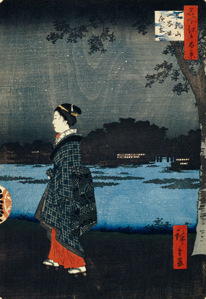Night View of Matsuchiyama and the San'ya Canal (One Hundred Famous Views of Edo) od Ando oder Utagawa Hiroshige
