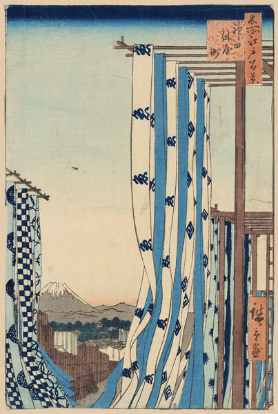 The Dyers' District in Kanda (One Hundred Famous Views of Edo) od Ando oder Utagawa Hiroshige