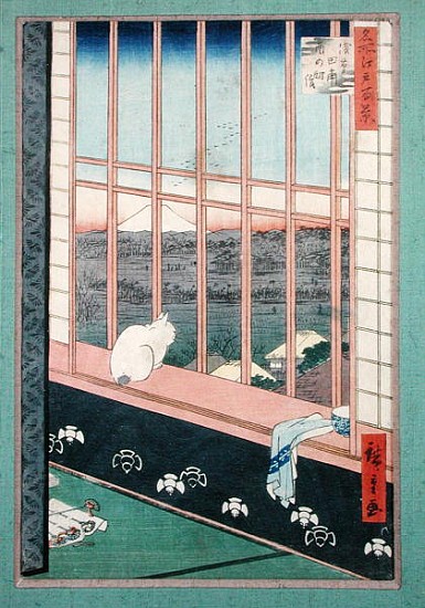 Asakusa Rice Fields during the festival of the Cock from the series ''100 Views of Edo'', pub. 1857 od Ando oder Utagawa Hiroshige