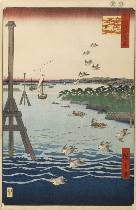 View of the Shiba Coast (One Hundred Famous Views of Edo) od Ando oder Utagawa Hiroshige