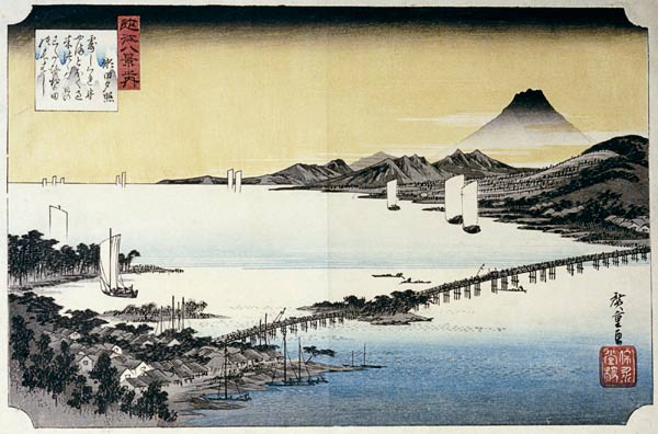 Evening Glow At Seta od Ando oder Utagawa Hiroshige