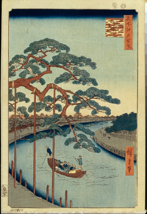 Five Pines and the Onagi Canal (One Hundred Famous Views of Edo) od Ando oder Utagawa Hiroshige