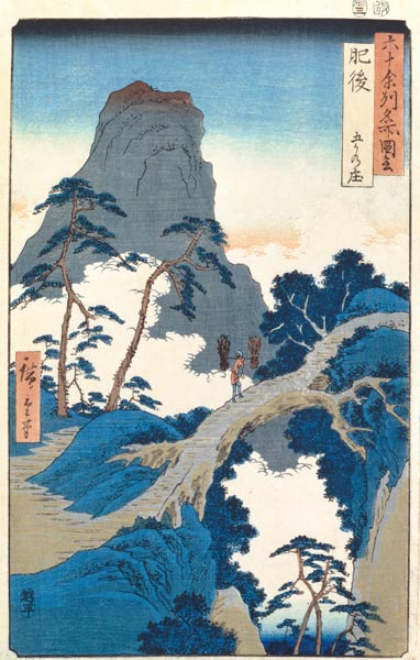 Go-Kanosho, Higo Province (woodblock print) od Ando oder Utagawa Hiroshige