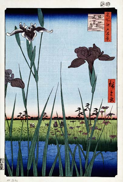 Irises at Horikiri (One Hundred Famous Views of Edo) od Ando oder Utagawa Hiroshige