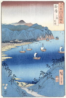 Kominato Bay, Awa Province (woodblock print) od Ando oder Utagawa Hiroshige