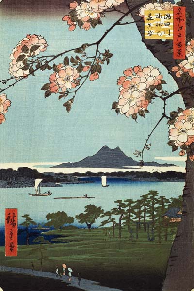 Massaki and the Suijin Grove by the Sumida River (One Hundred Famous Views of Edo) od Ando oder Utagawa Hiroshige