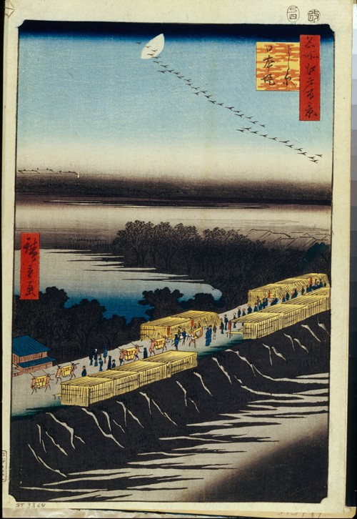 Nihon Embankment and Yoshiwara (One Hundred Famous Views of Edo) od Ando oder Utagawa Hiroshige