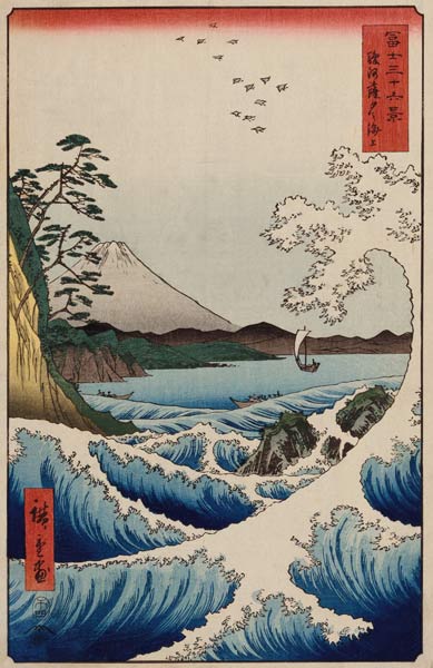 The Sea off Satta in Suruga Province (From the series "Thirty-Six Views of Mount Fuji") od Ando oder Utagawa Hiroshige