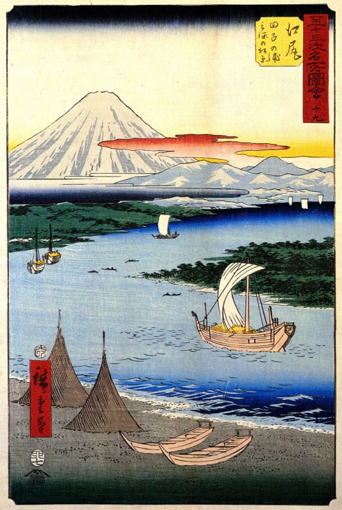 Ejiri Station. The 53 Stations of the Tokaido (Tate-e Edition) od Ando oder Utagawa Hiroshige