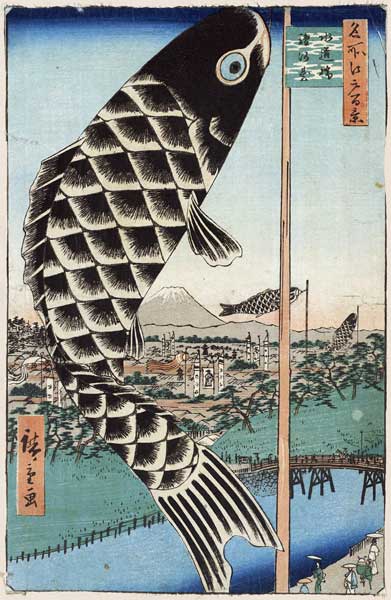 Suido Bridge and Surugadai (One Hundred Famous Views of Edo) od Ando oder Utagawa Hiroshige