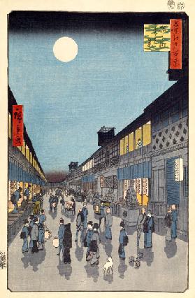 Night view of Saruwaka-machi (One Hundred Famous Views of Edo)