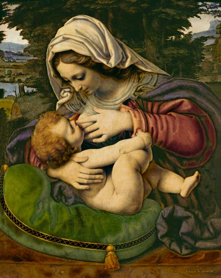 The Madonna with the green cushion od Andrea de Solario