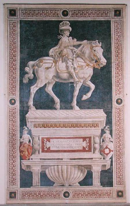 Equestrian monument to Niccolo da Tolentino (d.1435) 1456  (post restoration) od Andrea del Castagno