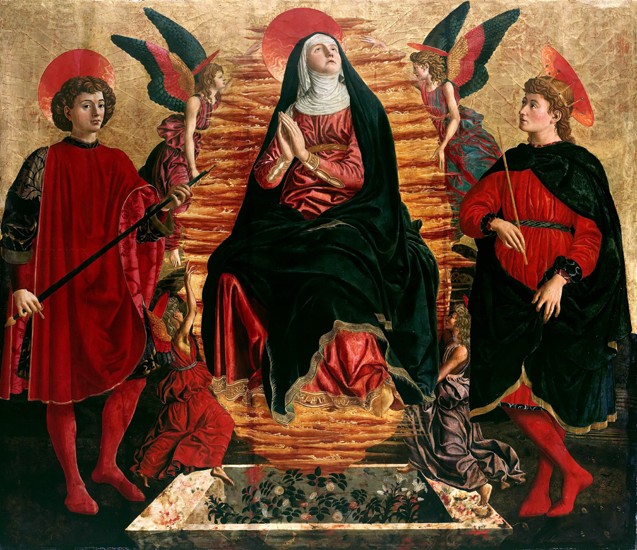 Assumption of the Virgin with Saints Julian and Minias od Andrea del Castagno