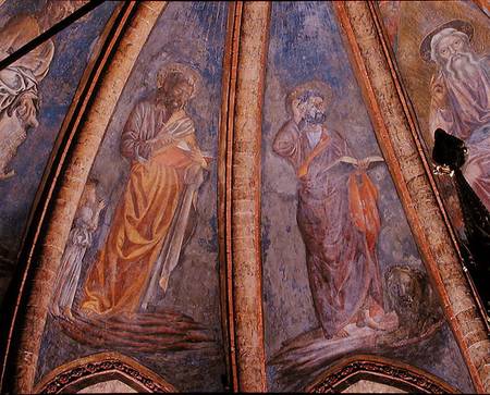 St Matthew and St Mark, from Vault of the Apse in the Chapel of St Tarasius od Andrea del Castagno