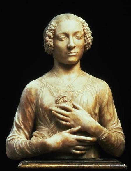 Young woman with a bunch of flowers, or "Flora", thought to be Lucrezia Donati, bust od Andrea del Verrocchio