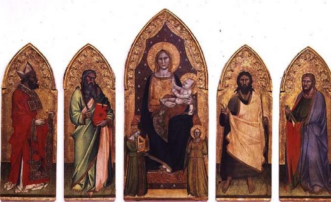 Madonna and Child with Saints (tempera on panel) od Andrea di Cione Orcagna