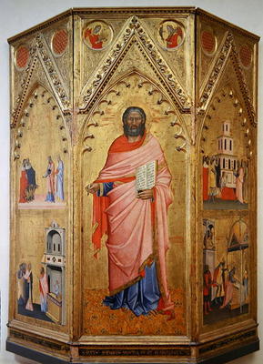 The 'St. Matthew and Scenes from the Life', altarpiece, detail of central panel, c.1367-70 (tempera od Andrea di Cione Orcagna