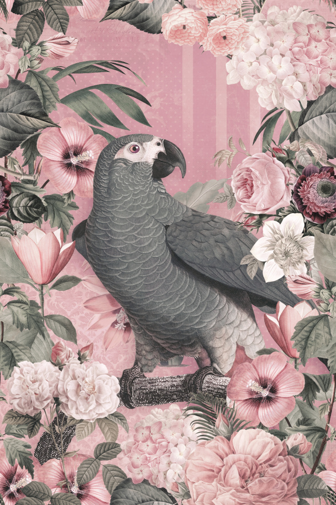 The Parrots Paradise Garden 2 Pastel Pink od Andrea Haase