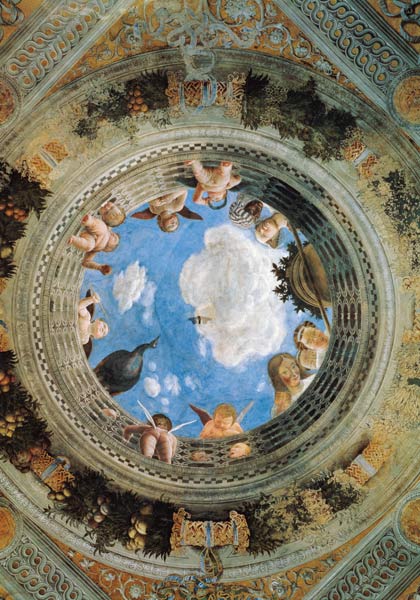 Camera degli Sposi - Ceiling Fresco, Palazzo Ducale, Mantua, Italy od Andrea Mantegna