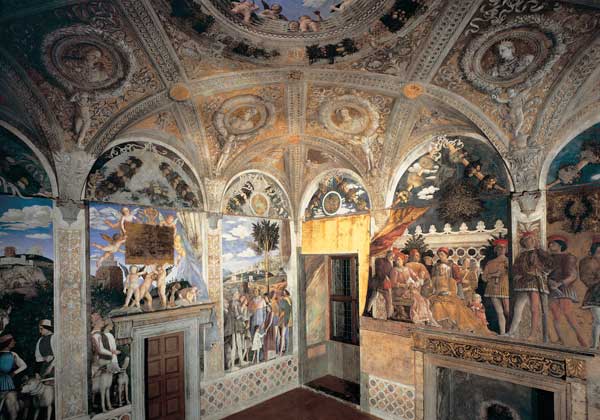 Camera degli Sposi, Frescos od Andrea Mantegna