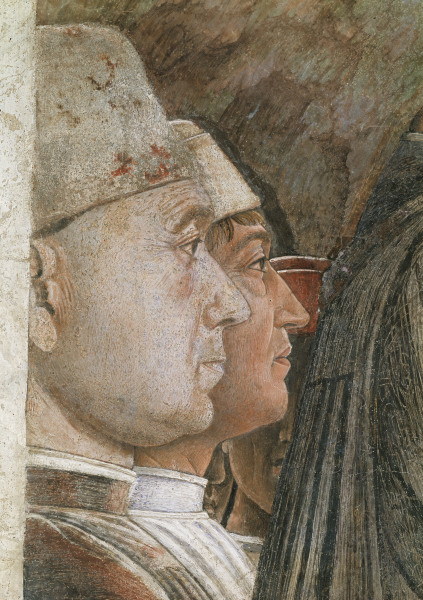 Camera d.Sposi, Detail:Heads od Andrea Mantegna