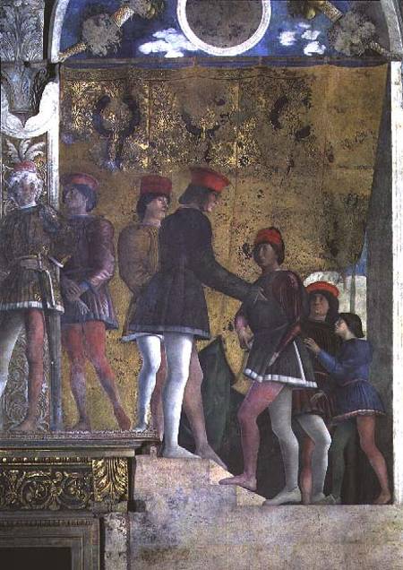 Courtiers from the court of Marchese Ludovico Gonzaga III of Mantua, from the Camera degli Sposi or od Andrea Mantegna