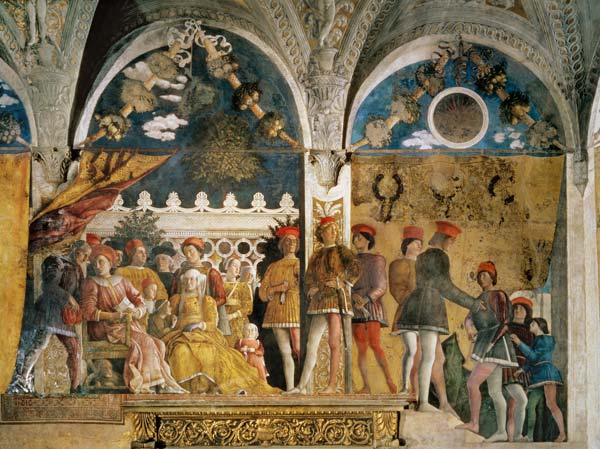Marchese Ludovico Gonzaga III, his wife Barbara of Brandenburg, their children, courtiers and their od Andrea Mantegna