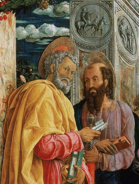 St. Peter and St. Paul, detail from the left panel of the St. Zeno of Verona Altarpiece od Andrea Mantegna