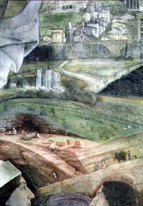 Arrival of Cardinal Francesco Gonzaga; detail of the background showing an idealised view of Rome, f