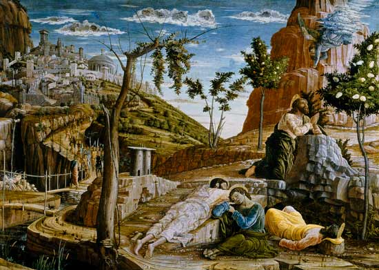 The Agony in the Garden, left hand predella panel from the Altarpiece of St. Zeno of Verona od Andrea Mantegna