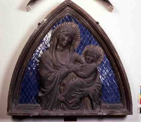 Virgin and Child, detail, relief tile from the Campanile od Andrea Pisano