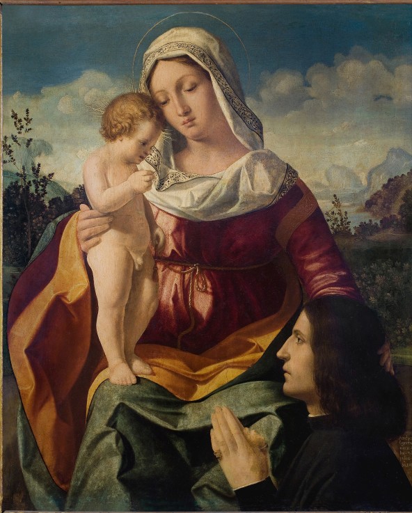 Virgin and child with a Donor od Andrea Previtali