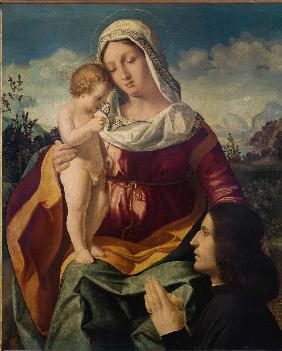 Virgin and child with a Donor