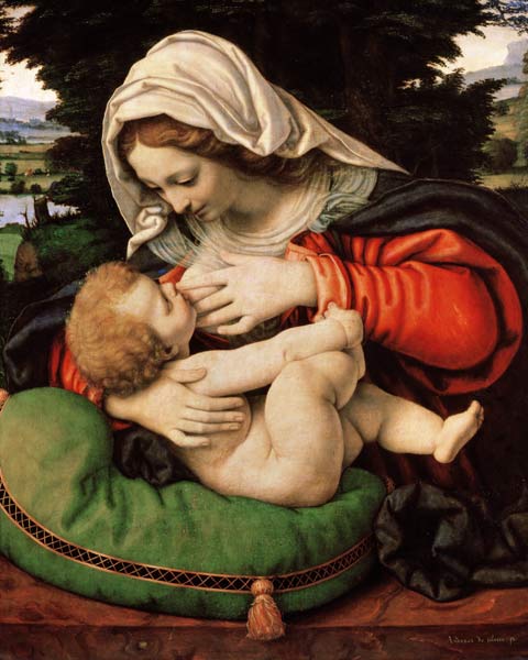 The Virgin of the Green Cushion, 1507-10 od Andrea Solario