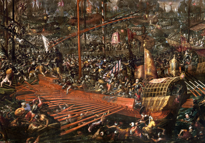 The Battle of Lepanto on 7 October 1571 (Detail) od Andrea Vicentino