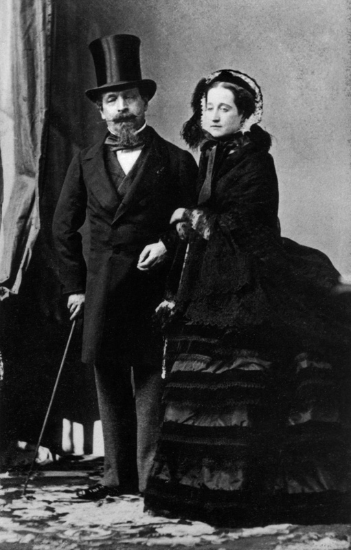 Emperor Napoleon III and Empress Eugenie, c.1865 (sepia photograph) (b/w photo)  od Andre Adolphe Eugene Disderi