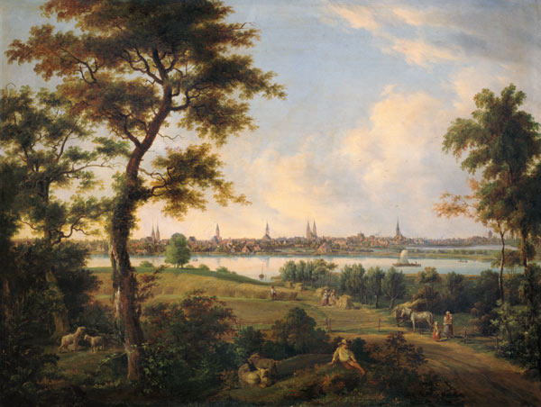 View of Lubeck od Andreas Achenbach