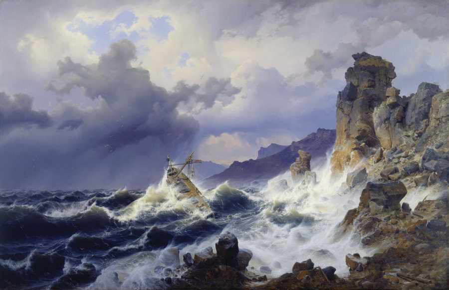 Storm at Sea off the Norwegian Coast od Andreas Achenbach