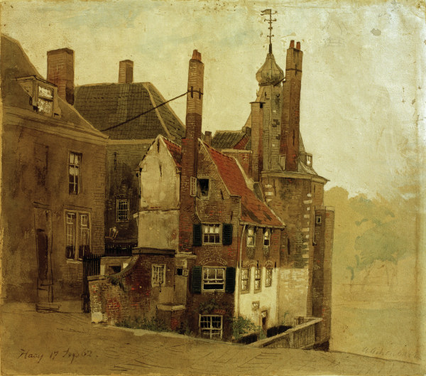 Houses in The Hague od Andreas Achenbach