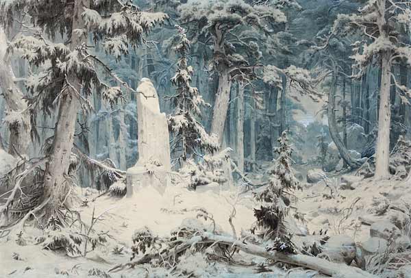 Snowy Forest od Andreas Achenbach