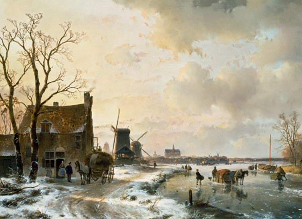 Winter scene od Andreas Schelfhout